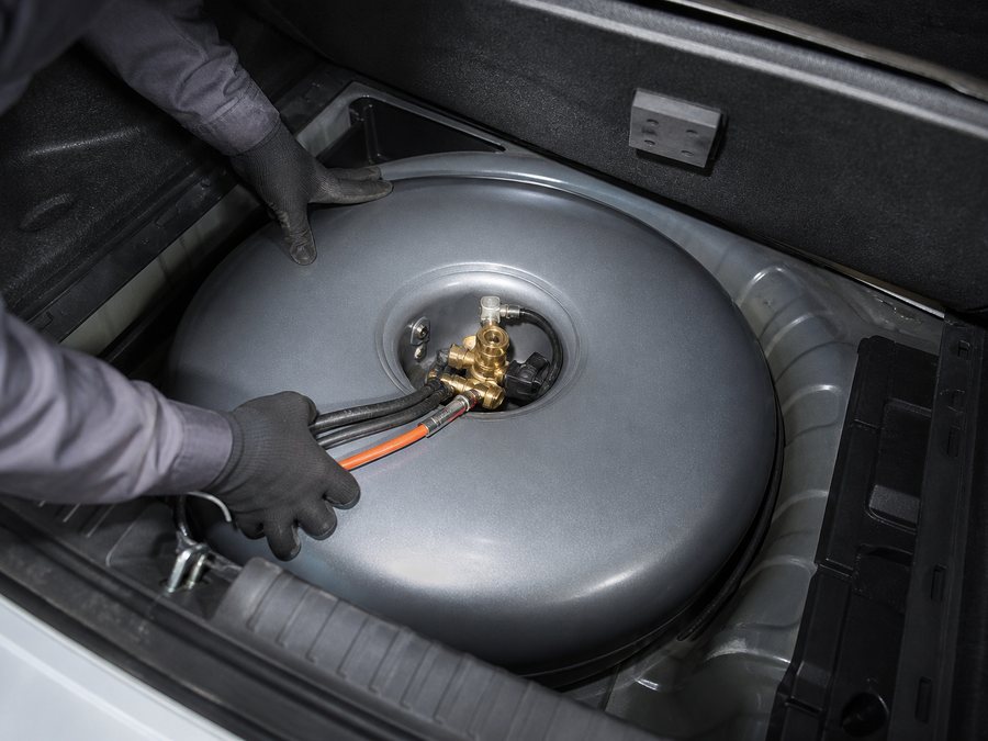 Toroidal LPG tank in spare wheel well — Autogas MD